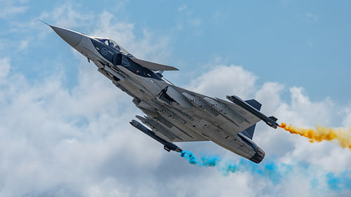 Saab JAS 39E Gripen van de Zweedse Luchtmacht.