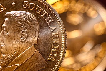 Close-up van twee Krugerrand gouden munten van Udo Herrmann