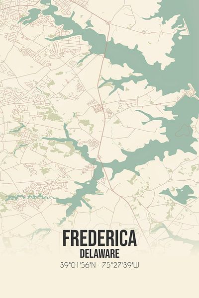 Vintage map of Frederica (Delaware), USA. by Prints of Place