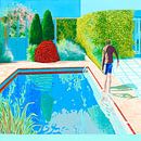 Man by pool in summer garden by Vlindertuin Art thumbnail