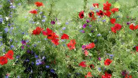 Sommerliche Wildblumenwiese - impressionistischer Stil von Western Exposure