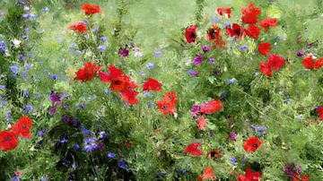Zomerse wilde bloemenweide - Impressionistische stijl van Western Exposure