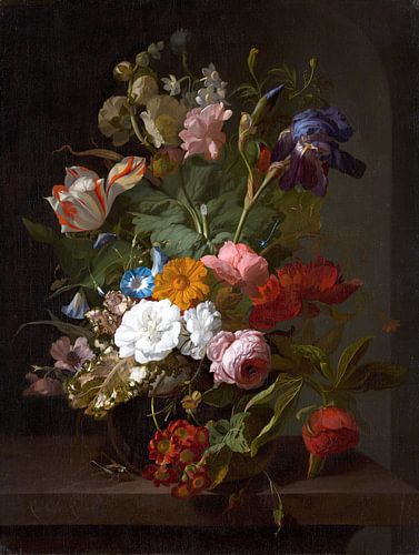 Vase avec des fleurs, Rachel Ruysch (vue à vtwonen)