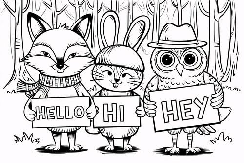 Vos, konijn en uil groeten