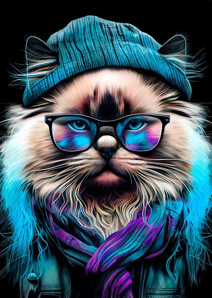 hipster cat Juniper #cat by JBJart Justyna Jaszke