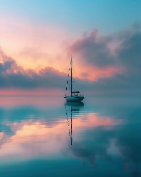 Boot an ruhigem Wasser von fernlichtsicht