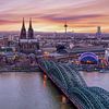 L'horizon du coucher de soleil de Cologne sur Dennisart Fotografie