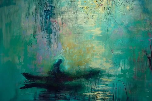 Impressionisme, schilderij, bootje