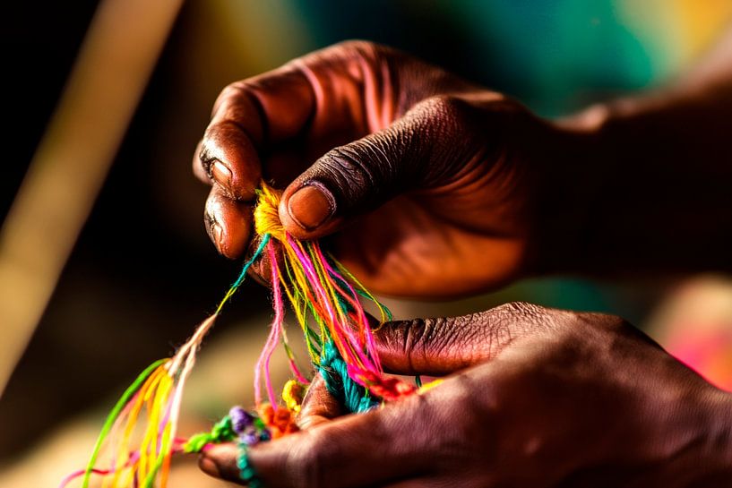 Colourful threads in skilful hands by Poster Art Shop