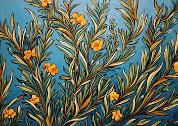Blühender Oleander von Abstraktes Gemälde