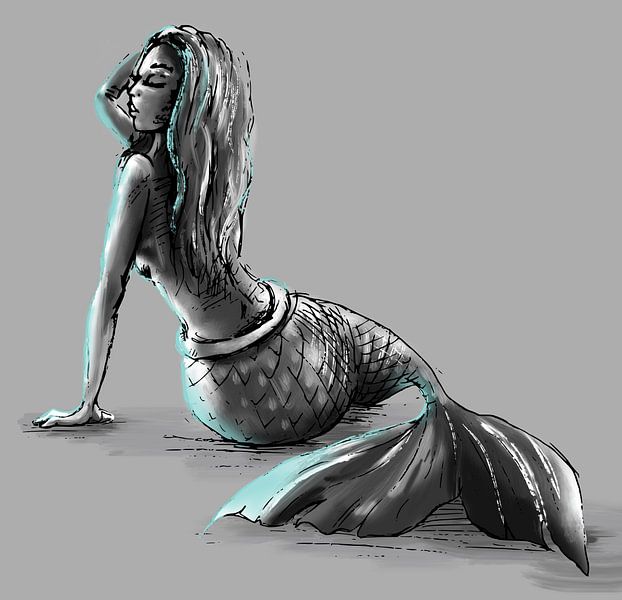 Sirène en nuances de gris par Emiel de Lange