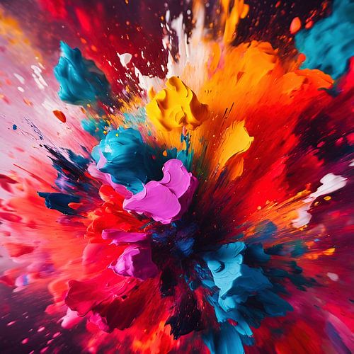 Surreales Farbmuster mit Farbspritzern