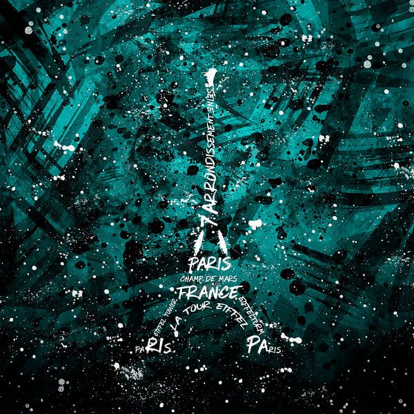 Digital-Art Eiffelturm | türkis  par Melanie Viola