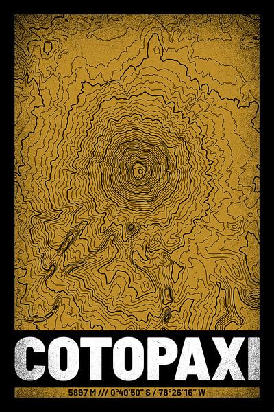 Cotopaxi | Topographie de la carte (Grunge) par ViaMapia
