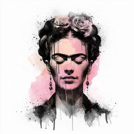Watercolor Portrait of Frida by J.O. Han