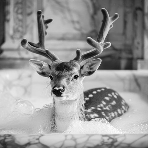 Cerf majestueux dans la salle de bain - Un tableau de salle de bain enchanteur pour vos toilettes