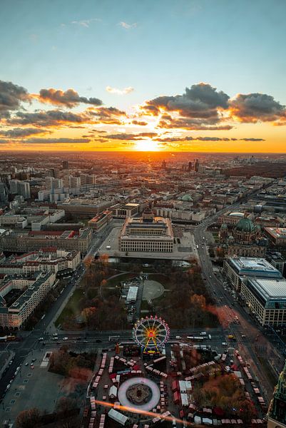 Sunset over Berlin from TV tower by Leo Schindzielorz