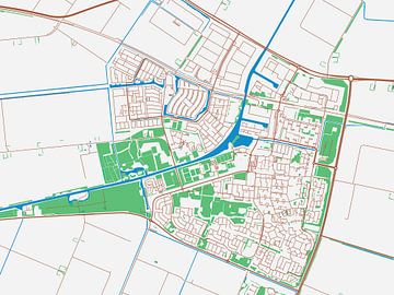 Kaart van Dronten in de stijl Urban Ivory van Map Art Studio