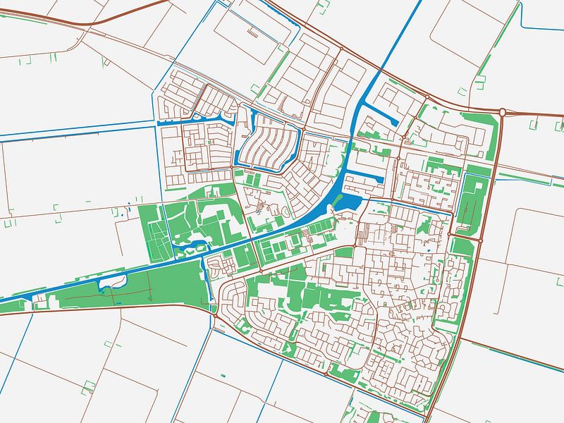 Kaart van Dronten in de stijl Urban Ivory van De Kaartenwinkel
