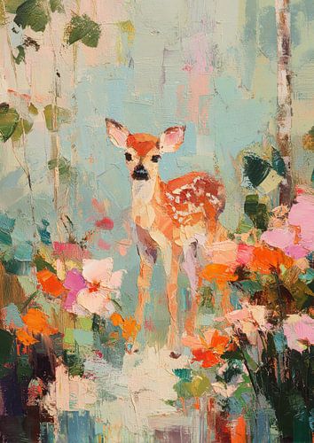 Herten Poster Tuin Impressionisme Olie