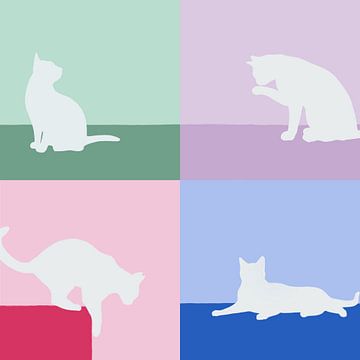Katten compositie van Femke Bender