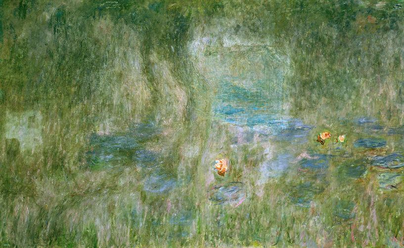 Claude Monet,Nymphéas reflets d'arbres, Détail du cen par finemasterpiece