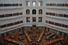 Symmetrical interior of the state library in Melbourne by Minimalistic Travel Photography by.Rieneke