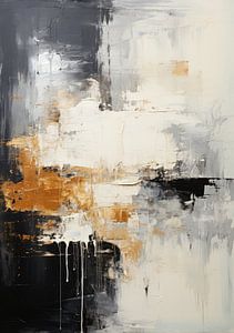 Abstraktes Gemälde Kunstdruck Modern Schwarz Weiß