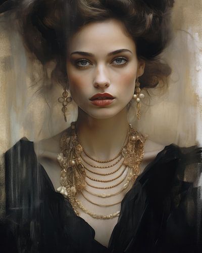 Portret modern chic met een vleugje goud