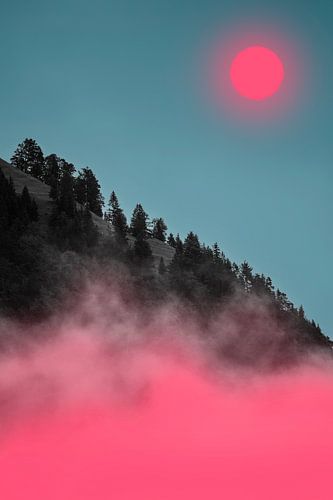 Roze wolken in de Alpen