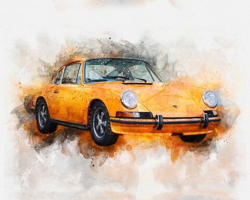 Aquarelle Porsche 911