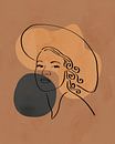 Minimalist face with hat in earth tones by Tanja Udelhofen thumbnail