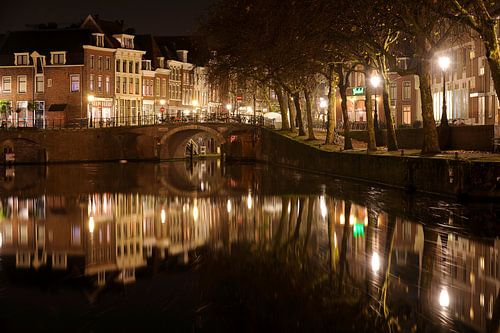 Oudegracht met Zandbrug en Nieuwekade in Utrecht