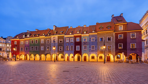 Avondfoto in Poznan, Polen