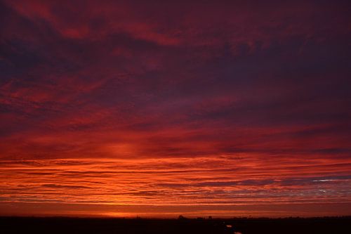 Zonsopkomst nabij Visvliet, Groningen, Nederland