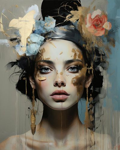 Portrait moderne aux couleurs pastel