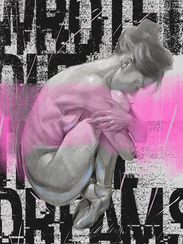 Muse urbaine » - Dessin artistique de nu féminin
