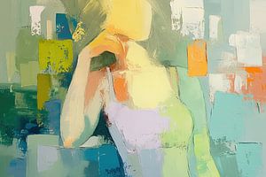 Frau mit Farben | Abstraktes Portrait Frau