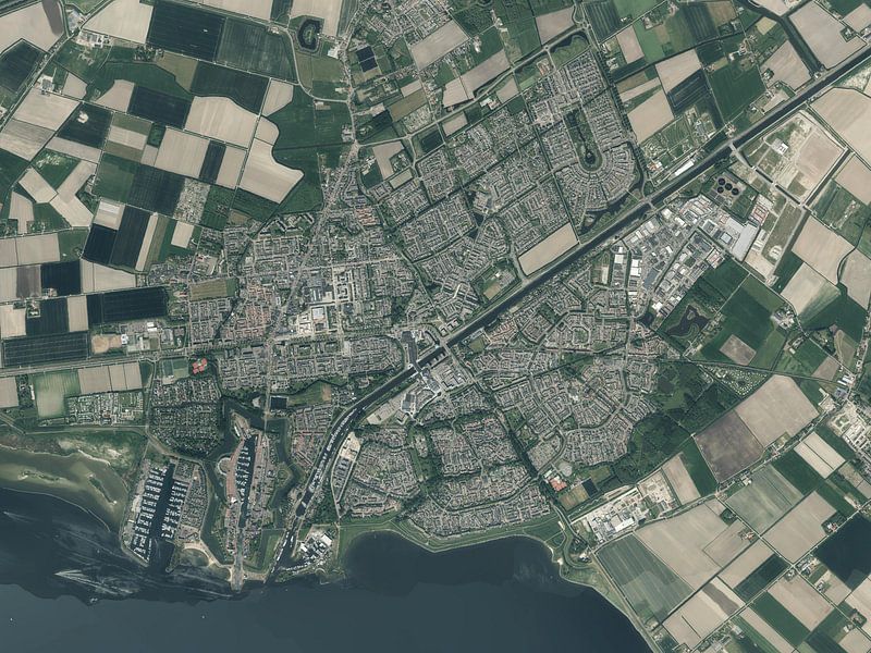 Aerial photo of Hellevoetsluis by Maps Are Art