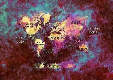 World map 20 #map #worldmap van JBJart Justyna Jaszke