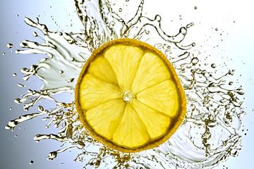 Fruits : Lemon in splash by Photoart-Naegele