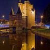 Photo de nuit de l'Amsterdamse Poort à Haarlem sur Anton de Zeeuw