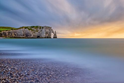 Etretat tijdens de zonsondergang