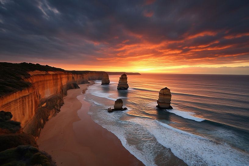Goldenes Licht an Australiens Küste von fernlichtsicht