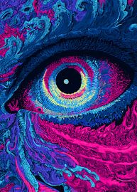 Psychedelisch oog in wervelkunst van Pixelbull Design