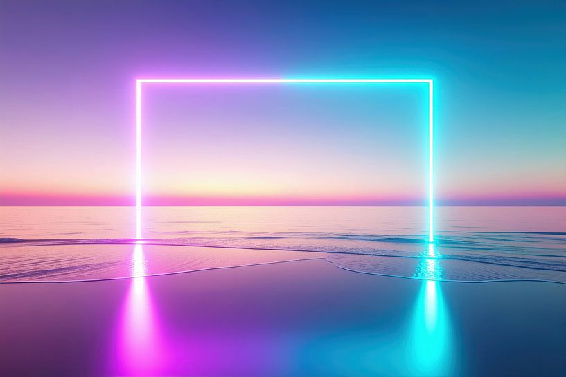 Zee in neon stijl-01 van Rautenberg Digital Art Maritim