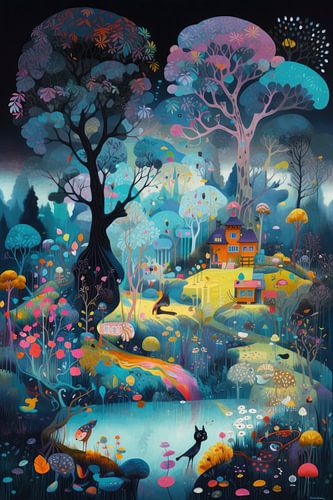 Kleurrijke magische digitale tekening