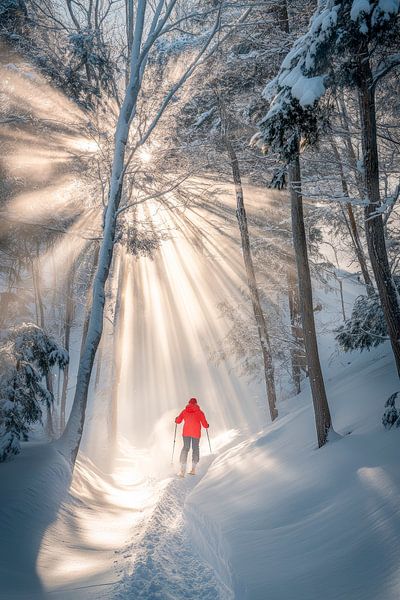 Winter landscape with rays of light by Poster Art Shop