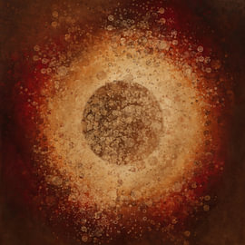 Spiced Eclipse – an abstract circle in warm Japandi earth tones by MadameRuiz