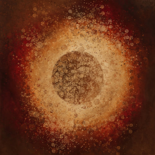 Spiced Eclipse – an abstract circle in warm Japandi earth tones by MadameRuiz